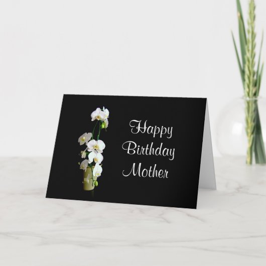 Carte Mère Joyeux Anniversaire Orchidées Blanches (Devant)