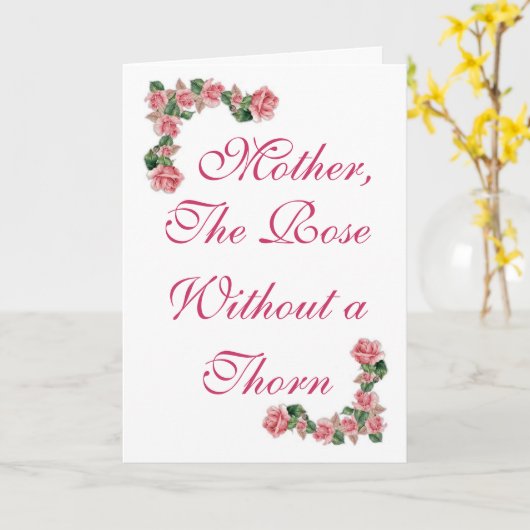 Carte Mère, le Rose sans épines (Fleur jaune)