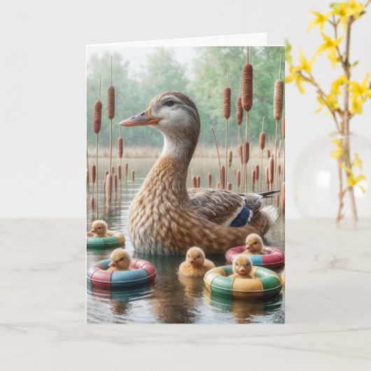 Carte Mère Mallard avec canard s (Fleur jaune)