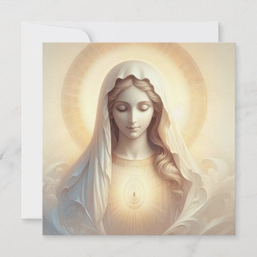 Carte Mère Marie Dans Les Tons Blanc Doux (Devant)