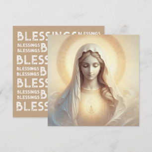 Carte Mère Marie Dans Les Tons Blanc Doux