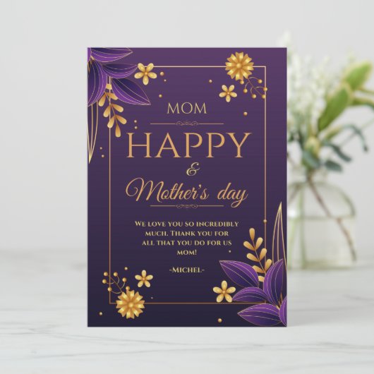 Carte mère moderne simple jour texe or (Debout devant)