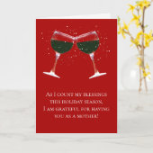 Carte Mère Noël Vacances Vins Humour (Fleur jaune)