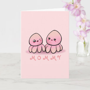 Carte mère pieuvre rose mignonne