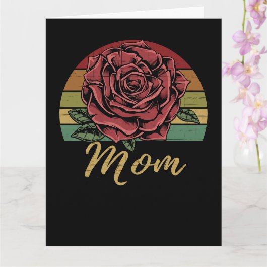 Carte Mère rose rouge du coucher de soleil (Orchidée)