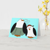 Carte Mère Son Penguins Anniversaire (Fleur jaune)