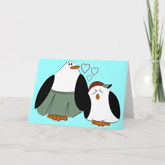 Carte Mère Son Penguins Anniversaire (Devant)