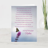 Carte Mère Sympathie Condolences avec Papillon (Devant)