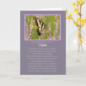 Carte Mère Sympathie Souvenir Mémorial et Papillon (Fleur jaune)