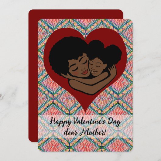 Carte Mère Valentine's Day Ethnic Mud Cloth Style (Devant / Derrière)