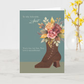 Carte mère vintage Boot & Fleurs Tante Carte Fête (Fleur jaune)