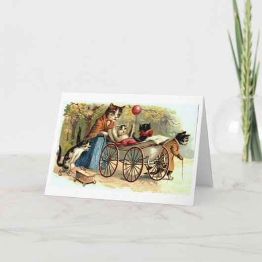 Carte mère vintage Chat et chatons (Devant)