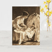 Carte Mère vintage et bébé (Fleur jaune)