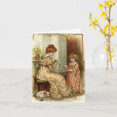 Carte Mère vintage Et Enfant (Fleur jaune)