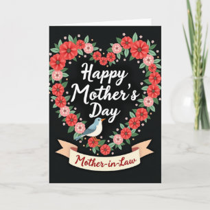 Carte Mères Cœur Floral