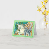 Carte MERHORSE & OCTOPUS BLANC, UNICORN IMAGINAIRE Vide (Fleur jaune)