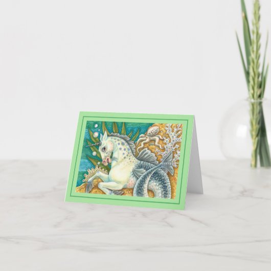 Carte MERHORSE & OCTOPUS BLANC, UNICORN IMAGINAIRE Vide (Devant)