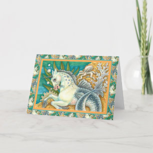 Carte MERHORSE & OCTOPUS BLANC, UNICORN IMAGINAIRE Vide