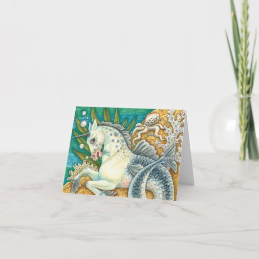 Carte MERHORSE & OCTOPUS BLANC, UNICORN IMAGINAIRE Vide (Devant)