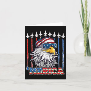Carte Merica 4 juillet Eagle Mullet Drapeau américain Pa