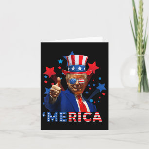 Carte Merica 4 juillet feux d'artifice Drôle Trump Indép