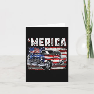 Carte Merica American Drapeau vieille voiture 4 juillet