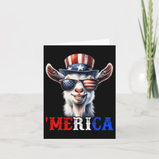 Carte Merica Chèvre Patriotique 4 juillet Drôle Enfants