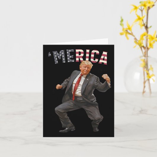 Carte Merica Trump 4 juillet heureux Trump Drapeau améri (Fleur jaune)