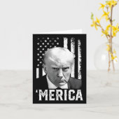 Carte Merica Trump 4 juillet heureux Trump Drapeau améri (Fleur jaune)