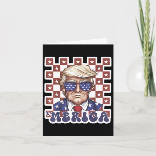 Carte Merica Trump 4 juillet heureux Trump Drapeau améri (Devant)