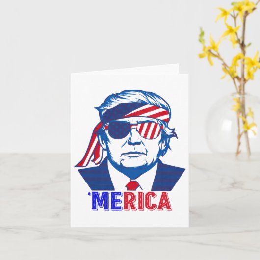 Carte Merica Trump 4 juillet heureux Trump Drapeau améri (Fleur jaune)
