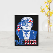Carte Merica Trump 4 juillet heureux Trump Drapeau améri (Fleur jaune)