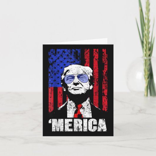 Carte Merica Trump 4 juillet heureux Trump Drapeau améri (Devant)
