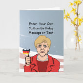 Carte Merkel avec drapeau allemand - - (Fleur jaune)