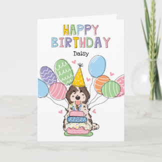 Carte Merle Cockapoo Cavapoo Chien Joyeux anniversaire