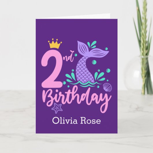 Carte Mermaid 2e anniversaire (Devant)