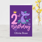 Carte Mermaid 2e anniversaire (Fleur jaune)