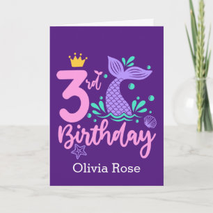 Carte Mermaid 3e anniversaire