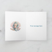 Carte Mermaid 6th Birthday Folded Greeting Card (Intérieur)