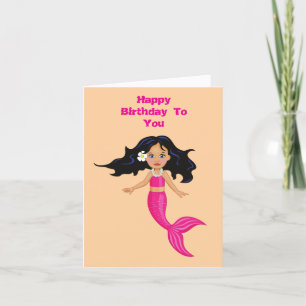 Carte Mermaid Anniversaire Voeux Enfant