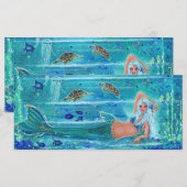 Carte Mermaid Calypso art par Renee Lavoie (Devant / Derrière)