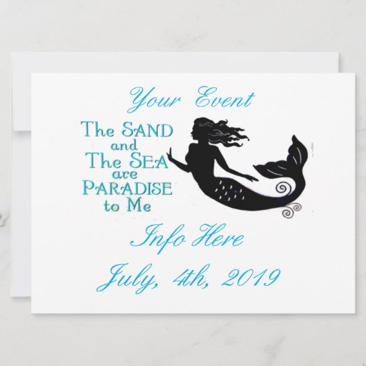Carte Mermaid de plage de sable et de mer Thunder_Cove (Devant)