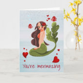 Carte Mermaid Love Vous êtes Mermazing Valentine (Fleur jaune)
