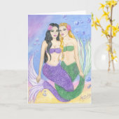 Carte Mermaid Meilleurs amis (Fleur jaune)