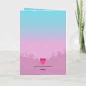 Carte Mermaid mignonne violet caricature fille 14e anniv (Dos)