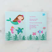 Carte Mermaid Pink Personalized Age & Name Birthday Card (Intérieur)