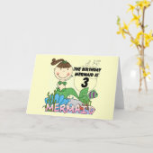 Carte Mermaid T-shirts et cadeaux pour le 3ème anniversa (Fleur jaune)
