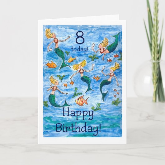 Carte Mermaids 8e anniversaire (Devant)