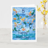 Carte Mermaids 8e anniversaire (Fleur jaune)