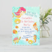 Carte Mermaids Blue Invitation (Debout devant)